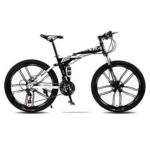 Plegables : FGKLU Bicicleta montaña Plegable 26 Pulgadas, Bicicleta MTB 21 velocidades, Bicicletas MTB suspensión Completa, Bicicleta Freno Disco Doble Acero con Alto Contenido Carbono