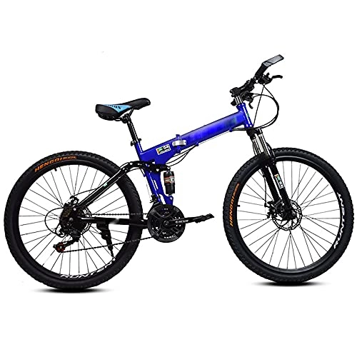 Plegables : FGKLU Bicicleta montaña Plegable para Adultos, 26 Pulgadas 21 velocidades Marco Acero con Alto Contenido Carbono, suspensión Completa Bicicleta MTB para Adolescentes