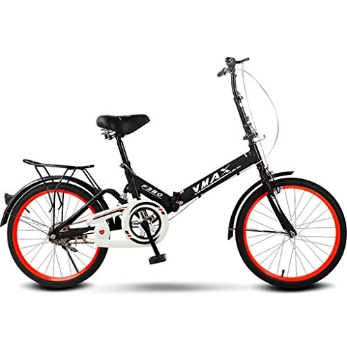 Plegables : GWM Bicicleta Plegable de una Sola Velocidad portátil Hombre Mujer Estudiante de educación Superior de la Ciudad de cercanías Actividades al Aire Libre de la Bicicleta (Color : Black)