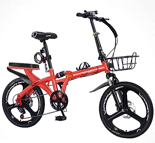 Plegables : JAMCHE Bicicletas Plegables, Bicicletas de 7 velocidades, Cuadro de Acero con Alto Contenido de Carbono, Bicicleta Plegable Delantera y Trasera con Guardabarros Bicicleta Urbana para / Hombres / Mujeres