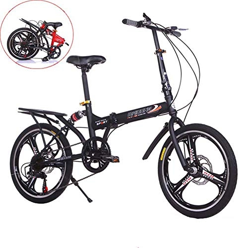 Plegables : JI TA 20 Pulgadas Plegable De Aluminio Bicicleta De Paseo Mujer Bici Plegable Adulto Ligera Unisex Folding Bike Manillar Y Sillin Confort Ajustables, 6 Velocidad, Capacidad 120kg /