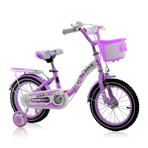 Plegables : KOSGK Bicicleta Bicicletas Bicicleta Princesa 2-10 AñOs 12 14 Cochecito Pedal para NiñA 16 Pulgadas (Color: PúRpura, TamañO: 12 Pulgadas)