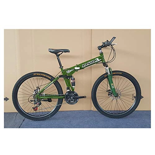 Plegables : KXDLR 24 Velocidad De 26" Bicicletas para Adultos con Marco De Acero Al Carbono De Alta - Frenos De Disco Doble - Bicicletas De Carretera, Verde