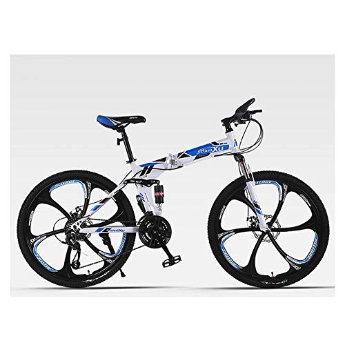 Plegables : KXDLR 26 Ruedas De La Bicicleta De Montaña Frenos De Disco Doble Velocidad para Hombre De 21 Bicicletas De Doble Suspensión Bici