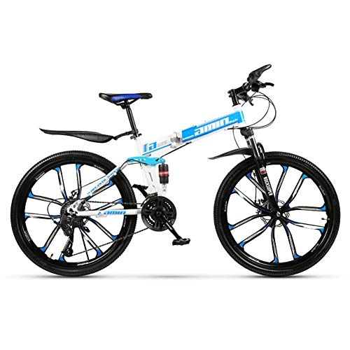 Plegables : KXDLR MTB / Bicicletas 26 '' Rueda De Acero De Alto Carbono 30 Marco Plazos De Envo Disco De Freno, 26, Azul
