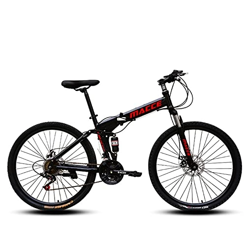Plegables : LHQ-HQ Bicicleta De Montaña Plegable para Adultos 21 Velocidades MTB Doble Suspensión Rueda De 26"Carga Adecuada 160Kg, B