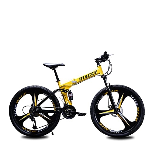 Plegables : LHQ-HQ Bicicleta De Montaña Plegable para Adultos Rueda 26"MTB 27 Velocidades, Carga 160Kg Doble Suspensión Adecuado, D