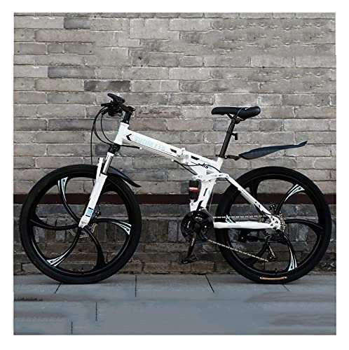 Plegables : LHQ-HQ Bicicleta Plegable De Montaña para Adultos 21 Velocidades MTB Bicicleta De Freno De Disco Doble Rueda De 26"Doble Suspensión, B