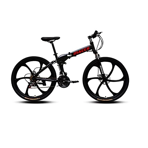 Plegables : LHQ-HQ Bicicleta Plegable De Montaña para Adultos, 26", Rueda MTB, Carga De 160 Kg, 27 Velocidades, Doble Suspensión, B