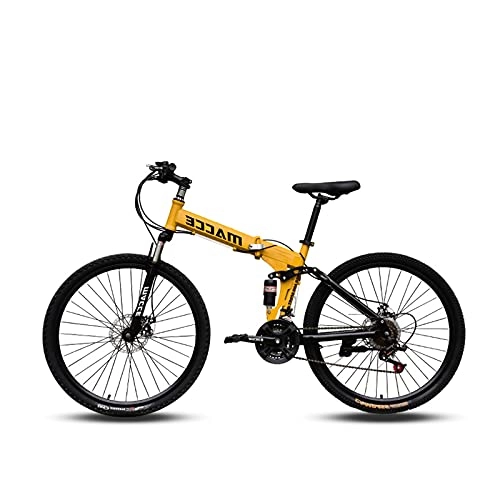 Plegables : LHQ-HQ Bicicleta Plegable De Montaña para Adultos Rueda De 26"Rueda De 27 Velocidades MTB Carga 160Kg Doble Suspensión Adecuado, C