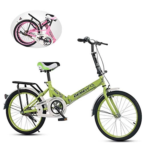 Plegables : LIfav Bicicletas Plegables, 20 Pulgadas Niños Grandes Hijos Adultos Estudiantes Masculinos Y Femeninos De Bicicletas (Múltiples Colores), Verde
