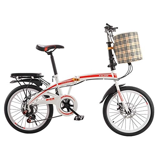 Plegables : LNX Bicicleta Plegable para Estudiantes jóvenes - Unisex - Acero de Alto Carbono - Altura Ajustable Plegable Bicicleta Ligera - Freno de Doble Disco - Velocidad Variable