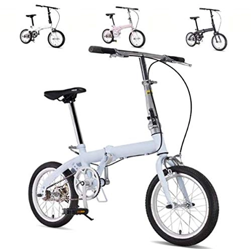 Plegables : LQ&XL Bicicleta Plegable Unisex Adulto Aluminio Urban Bici Ligera Estudiante Folding City Bike con Rueda De 16 Pulgadas, Manillar Y Sillin Confort Ajustables, Velocidad única, Capacidad 110kg / B