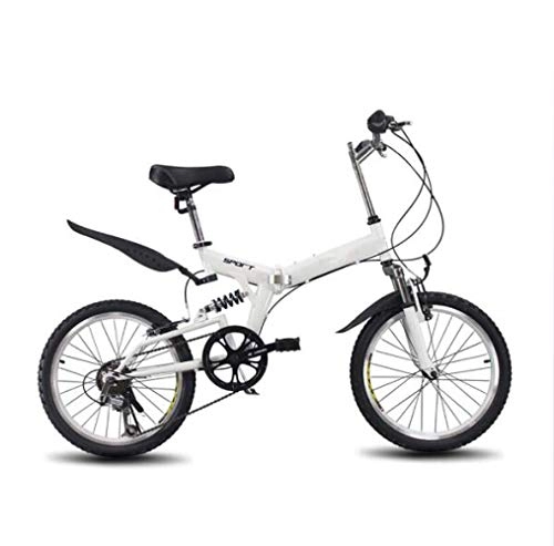 Plegables : LQ&XL Bicicleta Plegable Unisex Adulto Aluminio Urban Bici Ligera Estudiante Folding City Bike con Rueda De 20 Pulgadas, Sillin Confort Ajustables, 6 Velocidad, Capacidad 150kg / A