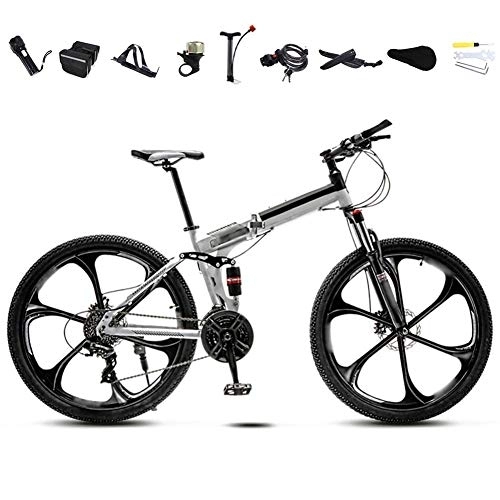 Plegables : LVTFCO Bicicleta MTB de 24 pulgadas, bicicleta de viaje plegable unisex, bicicleta de montaña plegable de 30 velocidades, bicicletas de velocidad variable todoterreno para hombres y mujeres