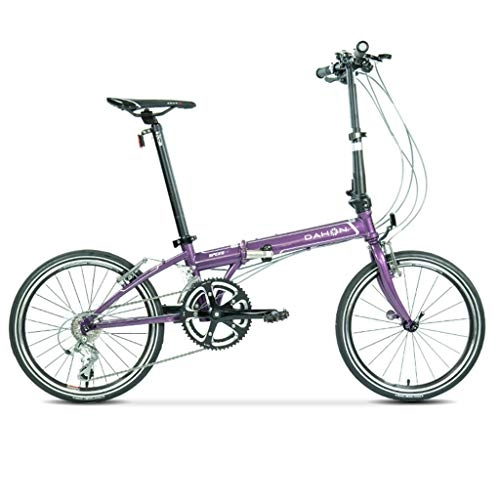 Plegables : Monociclos Bicicleta de Carretera Bicicleta Plegable Bicicleta Unisex de 20 Pulgadas de Viaje Ultraligero Bicicleta portátil (Color : Purple, Size : 150 * 32 * 107cm)