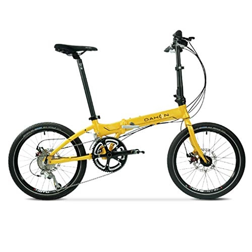 Plegables : Monociclos Bicicleta Plegable Bicicleta de 20 Pulgadas de Velocidad Variable de aleación de Aluminio Unisex Freno de Disco Ultra Ligero Bicicleta (Color : Yellow, Size : 150 * 30 * 108cm)