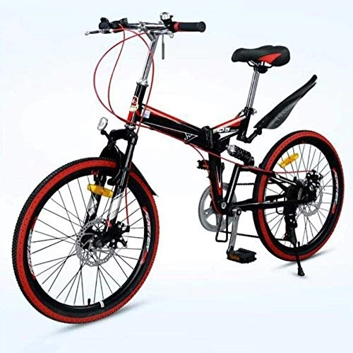 Plegables : MQJ Bicicleta de Bicicleta de Montaña Plegable Adulto Ligero Unisex Hombres City Bicicleta de 22 Pulgadas Ruedas de Aluminio M de Aluminio Bicicleta de Comprador de Mujeres con Asiento Ajustable 7 Ve
