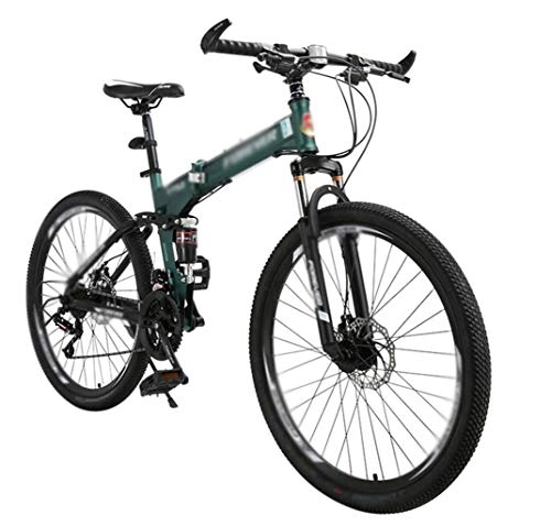 Plegables : MTB bicicletas plegables, mujeres de los hombres de peso ligero de alta de acero al carbono de bicicletas, 26 pulgadas de velocidad variable de 24 velocidades bicicleta de montaña, Doble amortiguadora