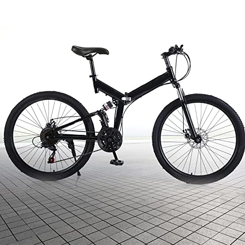 Plegables : NeNchengLi Bicicleta plegable de 26 pulgadas, 21 velocidades, suspensión completa, frenos de disco