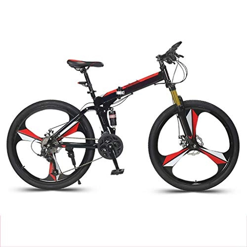 Plegables : NIUYU Bicicleta Plegable, Velocidad Variable Amortiguadores Bicicleta de Montaña Folding Bike Freno de Disco Doble Bicicleta De Carretera Urbana para Adolescentes-24 Velocidades-C