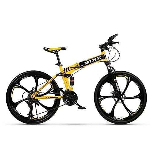 Plegables : Novokart-Plegable Deportes / Bicicleta de montaña 24 Pulgadas 6 Cortador, Amarillo
