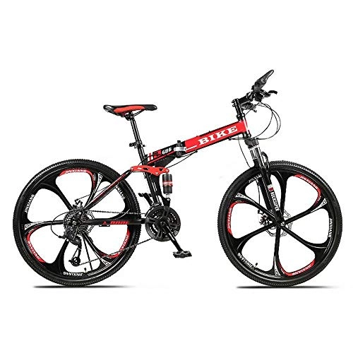 Plegables : Novokart-Plegable Deportes / Bicicleta de montaña 24 Pulgadas 6 Cortador, Rojo