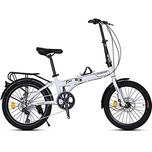 Plegables : PLLXY Bicicleta Plegable 20 En Fibra De Carbono, Mini Compacto Plegable City Bike, Ultra Ligero Adulto Bike Plegables Cambio De 7 Velocidades B 20in