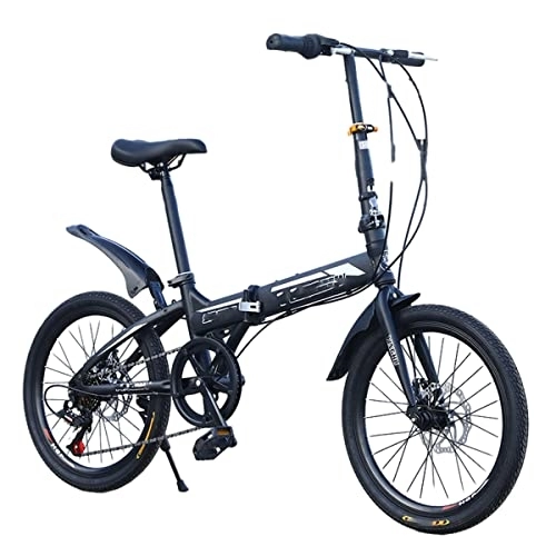 Plegables : POKENE Bicicleta Plegable Plegable de la Ciudad 20INCH con transmisión de 7 velocidades, Marco de Acero de Alto Carbono, Freno de Disco Dual, neumático Duradero, C