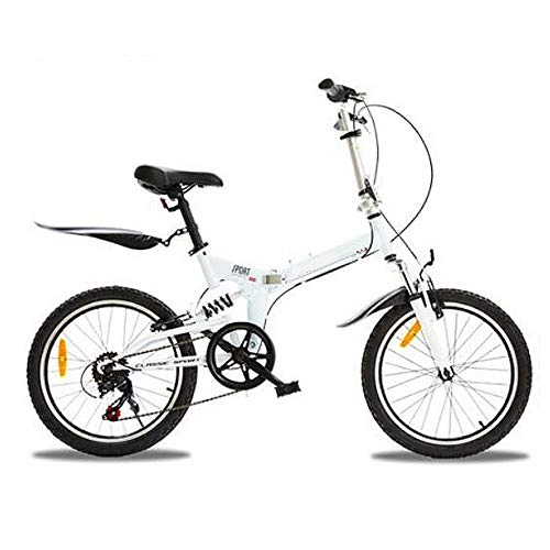 Plegables : Portátil de bicicletas de la ciudad con Amortiguadores, plegable de 6 velocidades bicicletas con asiento trasero de Neumáticos antideslizantes para Adultos Estudiantes salidas a caballo al aire libre
