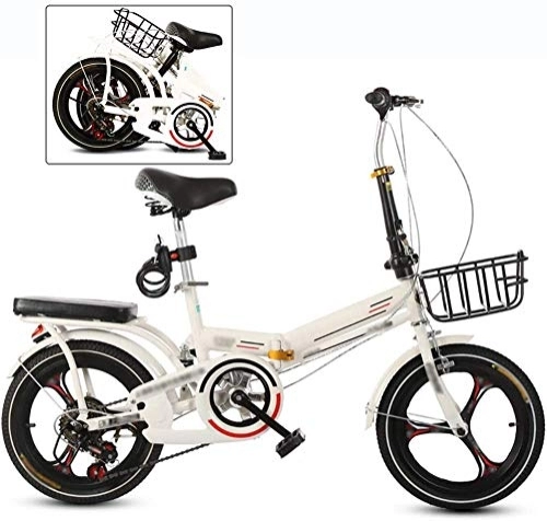 Plegables : RENXR De 20 Pulgadas Bicicleta Plegable con Amortiguador de Off-Road Anti-neumáticos de Bicicletas de montaña Masculino y Femenino Adulto Señora de la Bici, Negro
