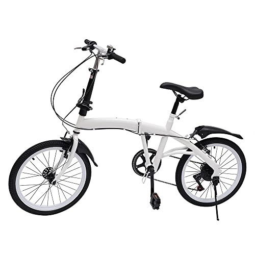 Plegables : RibasuBB Bicicleta plegable de ciudad de 20 pulgadas, doble freno en V, 7 velocidades, para adultos, 90 kg, bicicleta juvenil, bicicleta de montaña, bicicleta de exterior, bicicleta deportiva