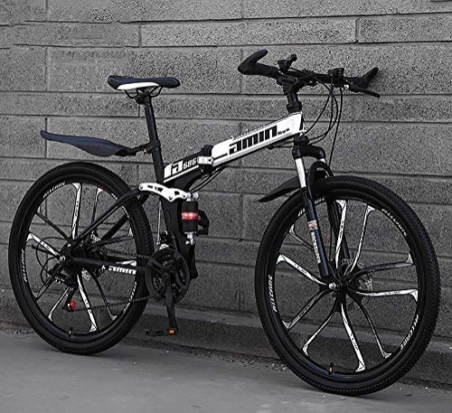 Plegables : RICHLN Plegable Montagnebike 24 / 26 Pulgadas, MTB Bicicleta con rueda hablada, Ligero Montaña Bicicletas Bicicletas Negro 24", 21 Velocidad