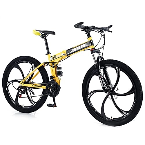 Plegables : RMBDD Bicicleta de Montaña Plegable de 21 Velocidades, Bicicleta de Suspensión con Marco de Acero de Alto Carbono de 26 Pulgadas, Frenos de Disco Duales Adecuados para de 5'3"a 5'7
