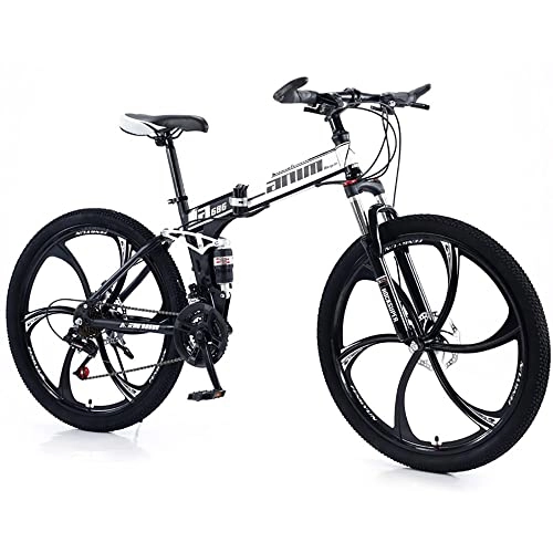 Plegables : RMBDD Bicicleta de Montaña Plegable de 26 Pulgadas, Suspensión Completa, Adultos Unisex Bicicleta de Montaña de 24 Velocidades con Marco de Acero de Alto Carbono y Freno de Disco Doble