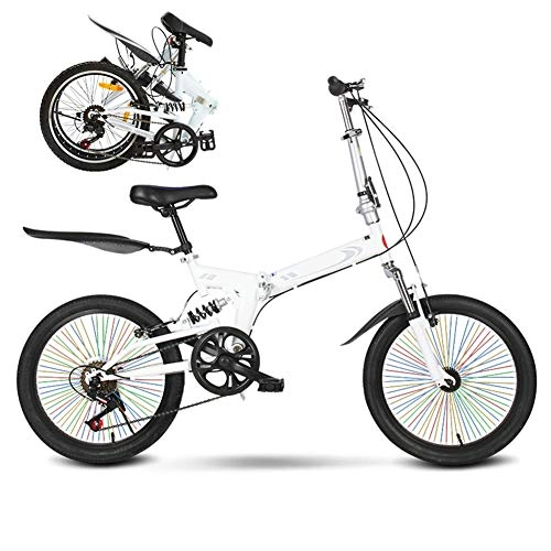 Plegables : ROYWY Bicicleta Plegable, 20 Pulgadas Bicicleta Juvenil, Bicicleta Adulto, Bici para Hombre y Mujerc, 7 Velocidades Velocidad Variable Bicicleta / B Wheel