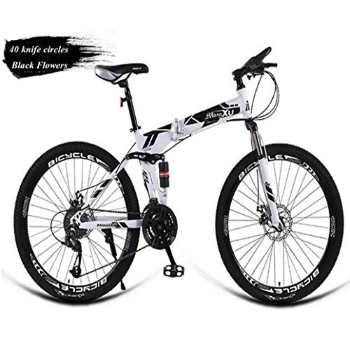 Plegables : RPOLY Bicicleta de montaña, de 27 velocidades Bicicleta Plegable / Unisex Bici Plegable con Marco de Acero de Alto Carbono Plegable, Black_24 Inch