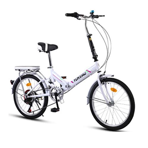 Plegables : RPOLY Bicicleta Plegable / Unisex, Bici Plegable Folding Bike Excelente para Montar a Caballo y los desplazamientos urbanos, White_20 Inch