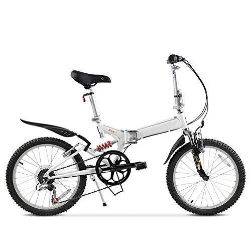 Plegables : RVTYR Bicicleta Plegable Hijos Adultos Ligera del Viaje Mini Bike Ultra porttil apropiado for Montar a Caballo en la Ciudad Bicicletas Paseo Mujer (Color : White)