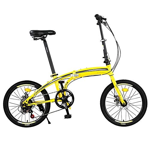 Plegables : S.N S Bicicleta Plegable Mini Ligero Cambio de Adultos Hombres y Mujeres Casual Estudiante Bicicleta Marco de Acero de Alto Carbono 20 Pulgadas 7 Velocidad