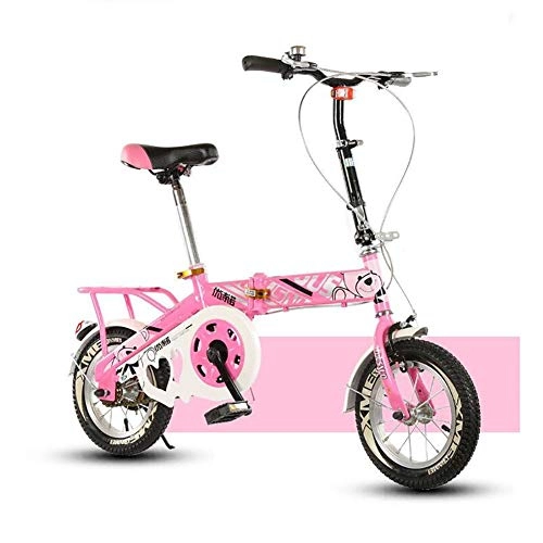 Plegables : SDZXC Bicicletas Plegables para nios, Bicicletas Plegables para Estudiantes, pupilas Ligeras y porttiles, Bicicletas Plegables para nios de 6 a 10 aos de Edad, Color Rosa, tamao 30, 5 cm (12")