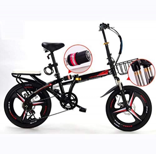 Plegables : SHIN Bicicleta Plegable para Adultos Rueda De 19 Pulgadas Bici Mujer Retro Folding City Bike 6 Velocidad, Manillar Y Sillin Confort Ajustables, Capacidad 140kg / Negro
