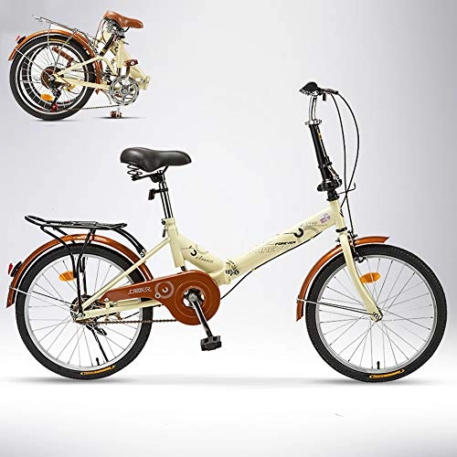 Plegables : TopBlïng Velocidad Variable Folding Bike Marco De Aluminio, Mujeres Bike Estudiantes Bicicleta, para Urbana Conmutar Ciudad Ciclismo, 20 Pulgadas Adulto Bicicleta Plegable-Velocidad única A