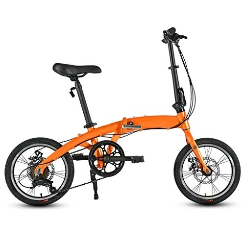 Plegables : TYXTYX Bicicleta Plegable de Aluminio de 16 Pulgadas con 7 velocidades, con Frenos de Disco, portátil Mini Bicicleta Plegable City, Marco Plegable para Adolescentes y Adultos