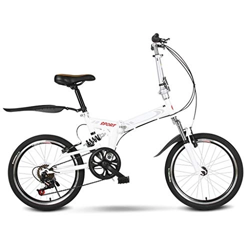 Plegables : TYXTYX Bicicleta Plegable Urbana 20", 6 velocidades, Sillin Confort, Rueda de radios, Adultos Unisex, Blanco, Talla Unica