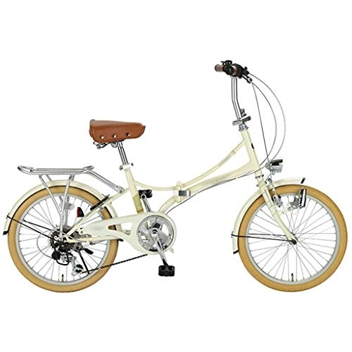 Plegables : TYXTYX Plegable de Bicicletas de 20 Pulgadas, 8 velocidades, Bicicleta Plegable portátil Mini Bicicleta Plegable City, Fácil de Transportar, Unisex Adulto, Blanco