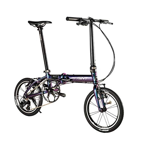 Plegables : TZYY 16 Pulgadas Adulto Bicicleta Plegable Urbana, Ligero Duradero Bicicleta Plegable, Cambio De 7 Velocidades Portátil Bicicleta Plegable para Desplazamientos A 16in
