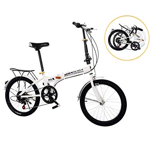 Plegables : TZYY 20in Cambio De 7 Velocidades Bicicleta Bastidor De Transporte Trasero, Ligero Compacto Bike Plegables, Bicicleta Plegable Urbana Suspensión Completa B 20in