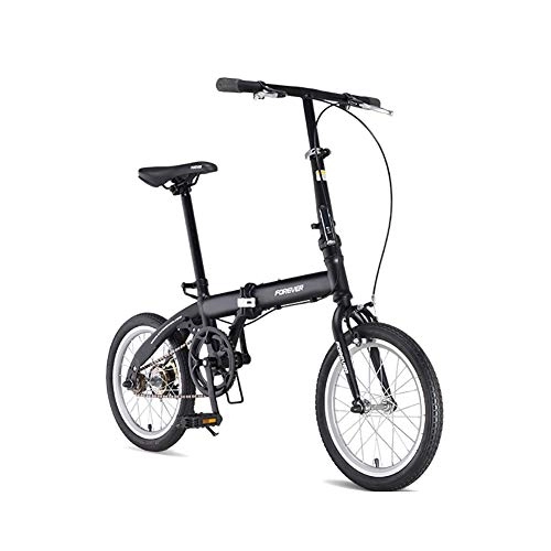 Plegables : TZYY Ligero Bike Plegables Fibra De Carbono Marco, 16in Mini Bicicleta Plegable Urbana, Adultos Velocidad nica Bicicleta Plegable Negro 16in