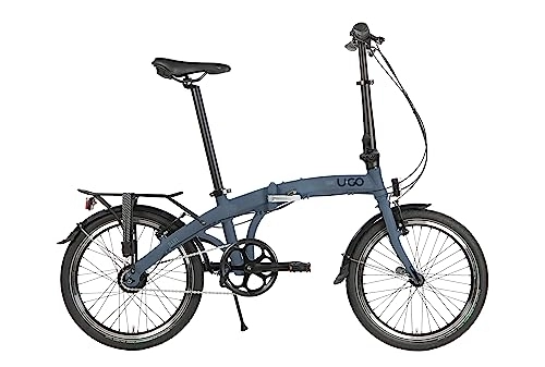 Plegables : U.GO Dare U•go I7-Bicicleta Plegable (20") Ruedas, Unisex, Azul, Uni